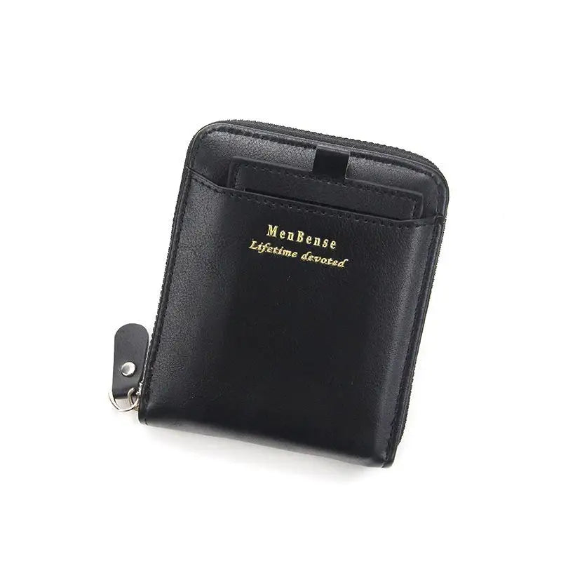New Leather Men's Card holder Zipper Short Desigh Male Vintage pocket Wallets men's billeteras para hombre