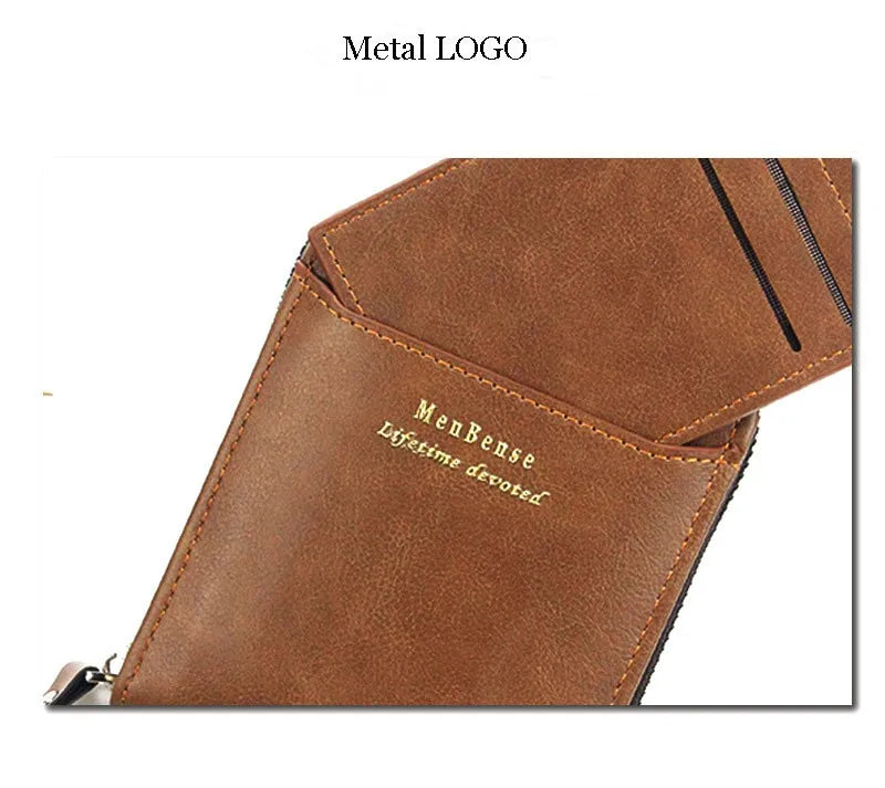 New Leather Men's Card holder Zipper Short Desigh Male Vintage pocket Wallets men's billeteras para hombre