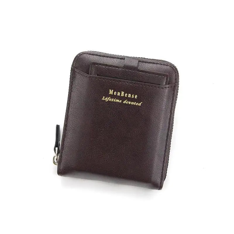 New Leather Men's Card holder Zipper Short Desigh Male Vintage pocket Wallets men's billeteras para hombre