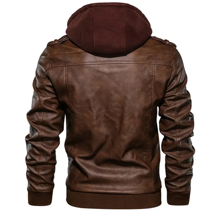 New Men's Leather Jackets Autumn Casual Biker Leather Coats