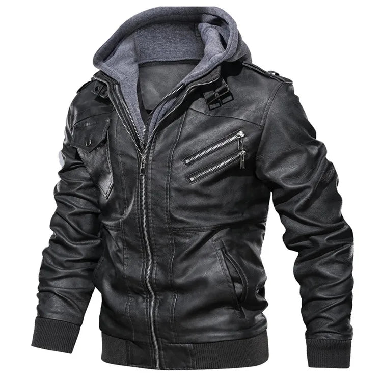 New Men's Leather Jackets Autumn Casual Biker Leather Coats