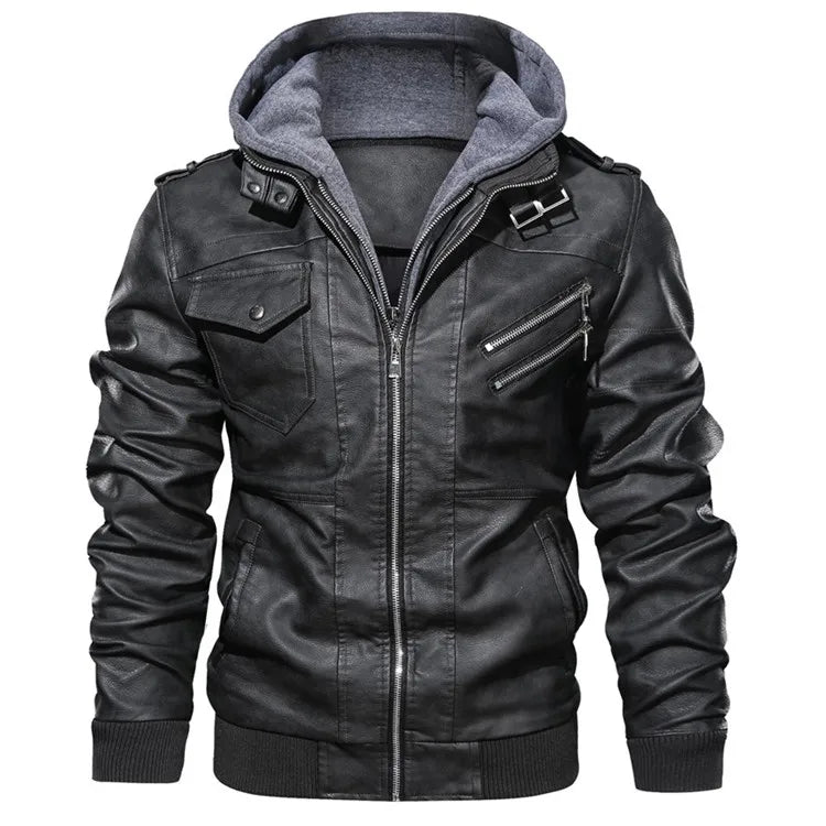 New Men's Leather Jackets Autumn Casual Biker Leather Coats