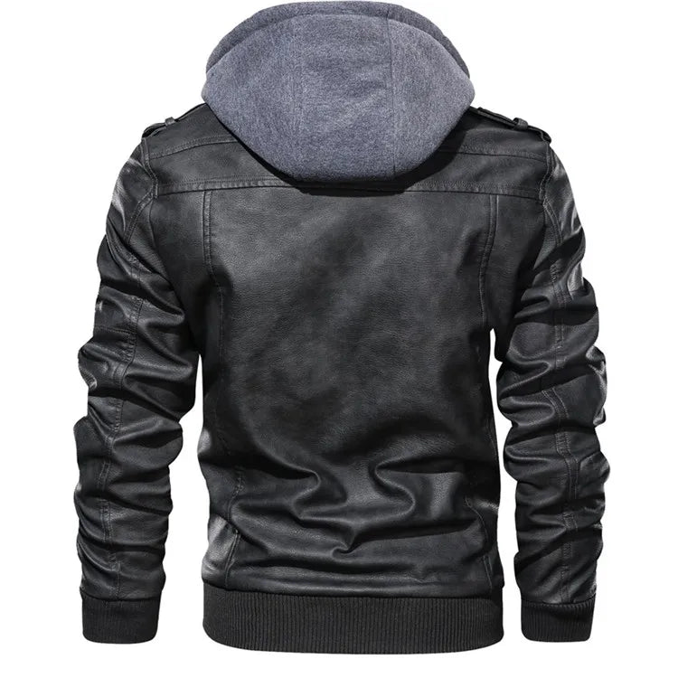 New Men's Leather Jackets Autumn Casual Biker Leather Coats
