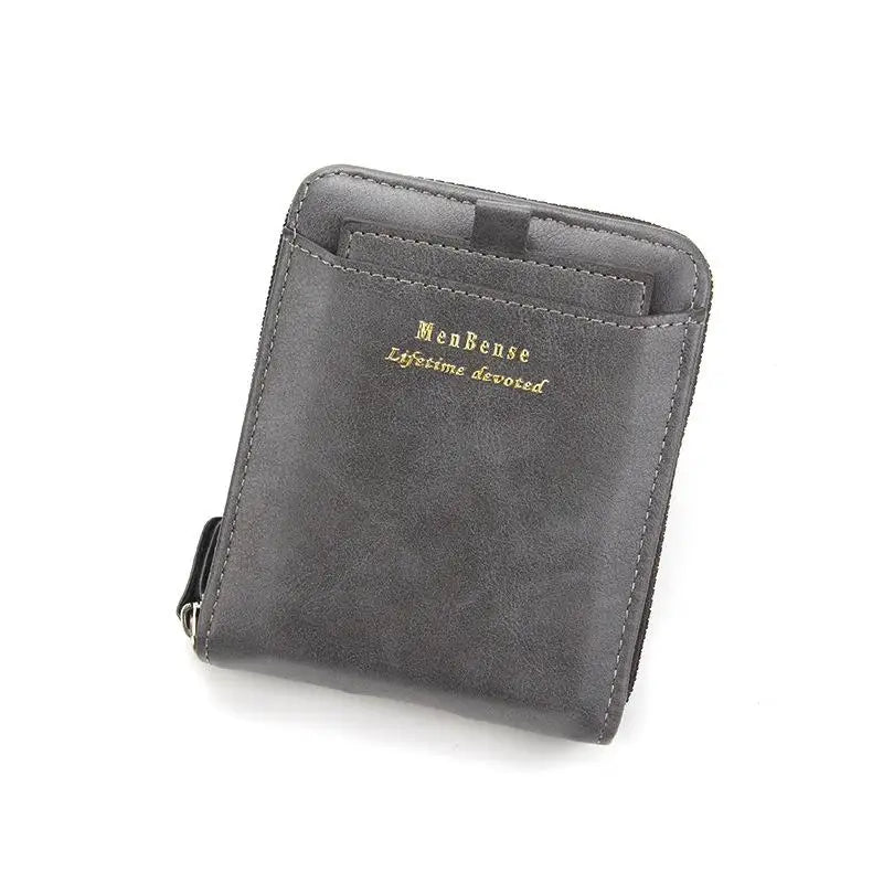 New Leather Men's Card holder Zipper Short Desigh Male Vintage pocket Wallets men's billeteras para hombre