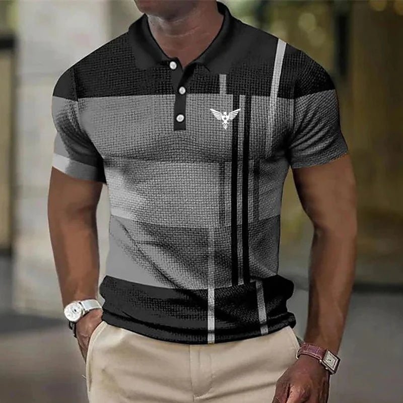 Men's Polo T-Shirt Graphic Prints Turndown Outdoor Street