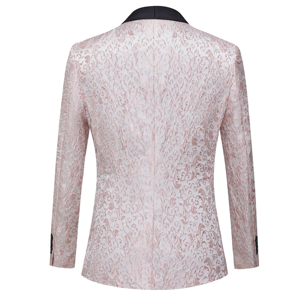 Men's Paisley Tuxedo Jacket One Button Dress Suit