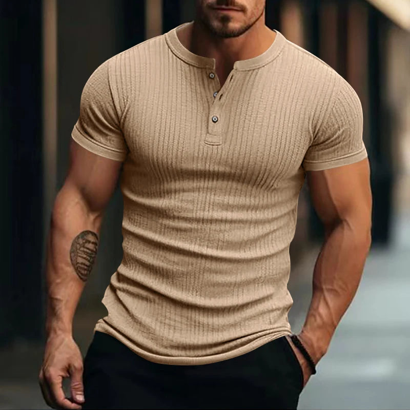 Mens Stylish Stripe Knit T-shirt