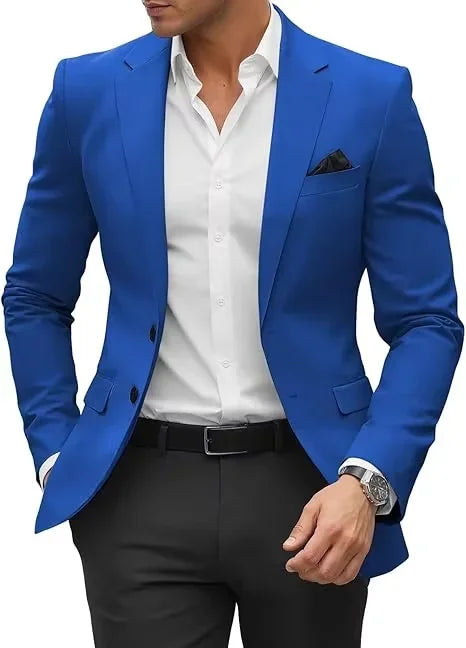 2025 Fashion Suit Jacket Men's Green Jacket Regular Slim Fit Comfortable Pocket Single Button Suit Jacket