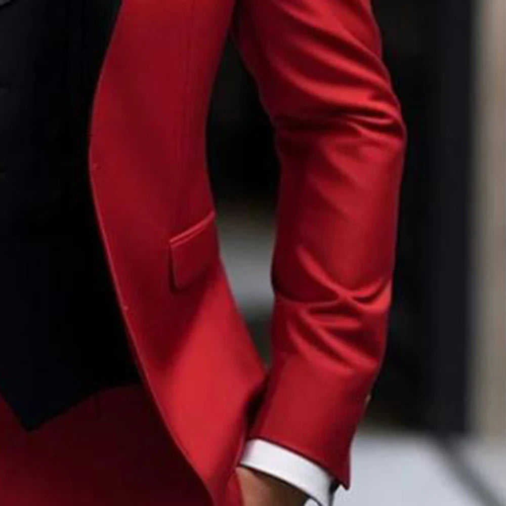 Men 2 Pieces Outfit Set Suits High Quality Pants Tuxedo