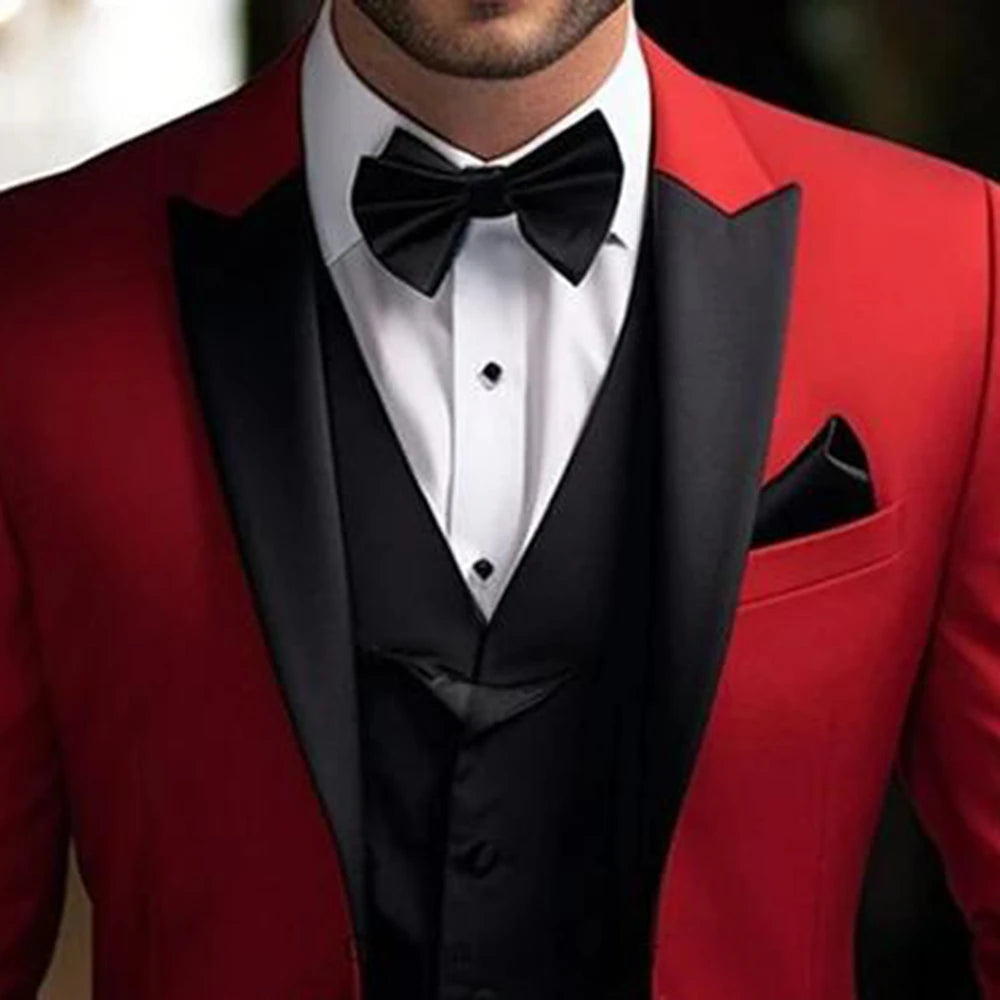 Men 2 Pieces Outfit Set Suits High Quality Pants Tuxedo