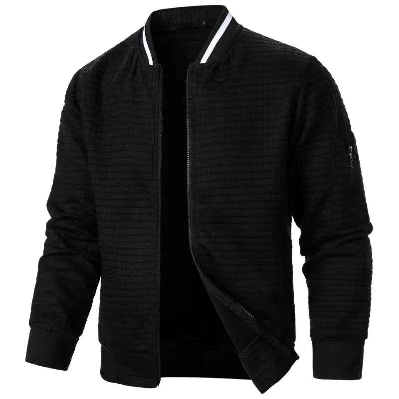 New Men's Long Sleeve Zipper Jacket Stand Up Sweatshirts Outdoor
