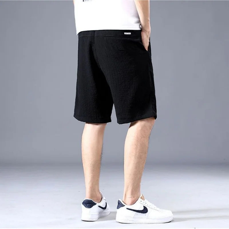 Summer Ice Silk Shorts Men's Thin Sports Casual Loose Fashion Trend Cool Breathable Straight Leg Pants