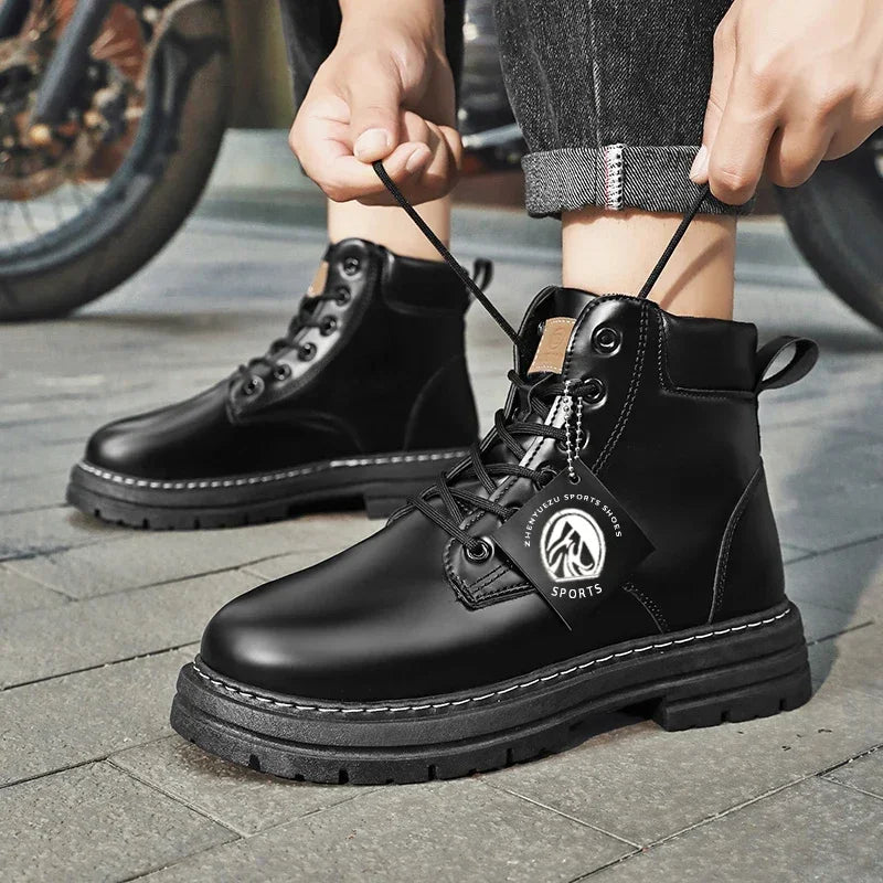 Booties for Men Motorcycle Boot Mens Shoes Original Men's Sneakers Man Offers Free Shipping Military Coturnos Timberlands Boots