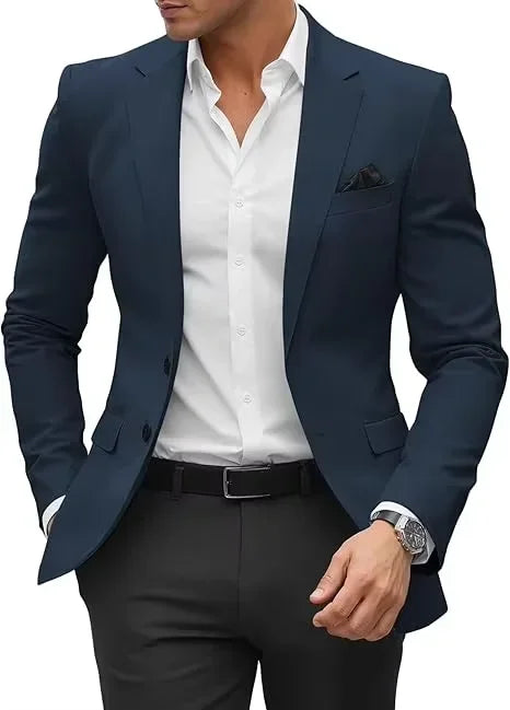 2025 Fashion Suit Jacket Men's Green Jacket Regular Slim Fit Comfortable Pocket Single Button Suit Jacket