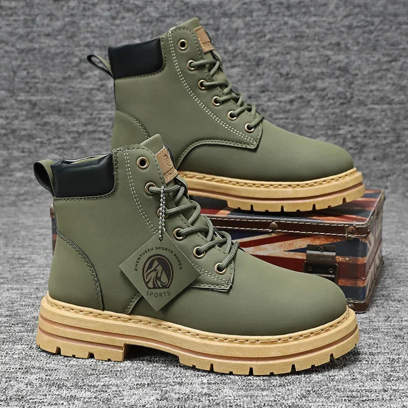 Booties for Men Motorcycle Boot Mens Shoes Original Men's Sneakers Man Offers Free Shipping Military Coturnos Timberlands Boots