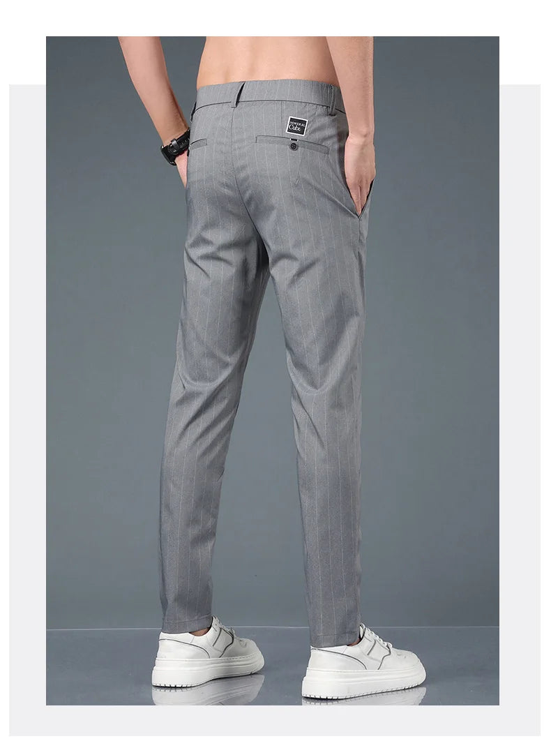 Fashion Casual Pants Men Slim Straight Classic