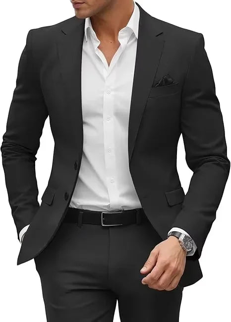 2025 Fashion Suit Jacket Men's Green Jacket Regular Slim Fit Comfortable Pocket Single Button Suit Jacket