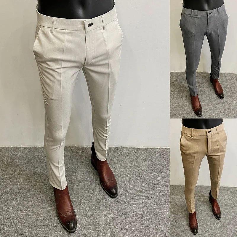 Men Suit Pants Formal Trousers Pantalone Hombre