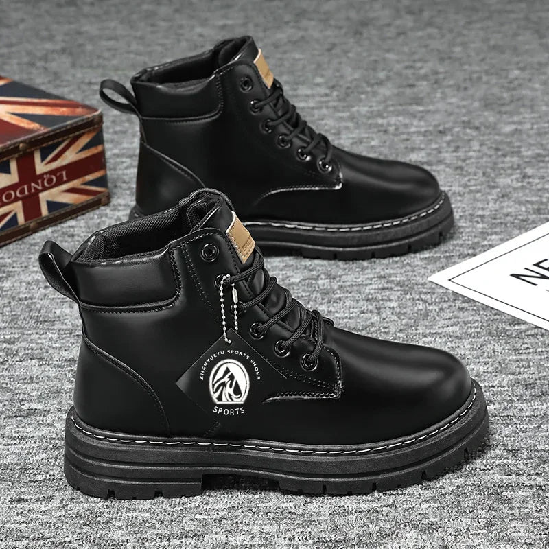 Booties for Men Motorcycle Boot Mens Shoes Original Men's Sneakers Man Offers Free Shipping Military Coturnos Timberlands Boots