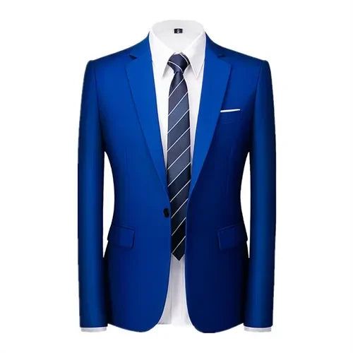 New Blue Jacquard Men's Suit Jacket Wedding Party Suit Men's Blue Red and White Men's Suit Slim Fit