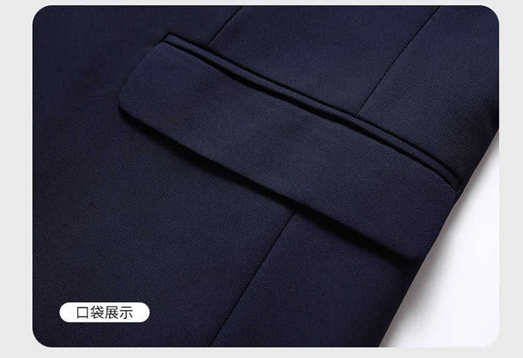 Blazer New Men's Fashion Business Solid Color British Style Professional Work Groom Wedding Dress Best Man Blazer Jacket