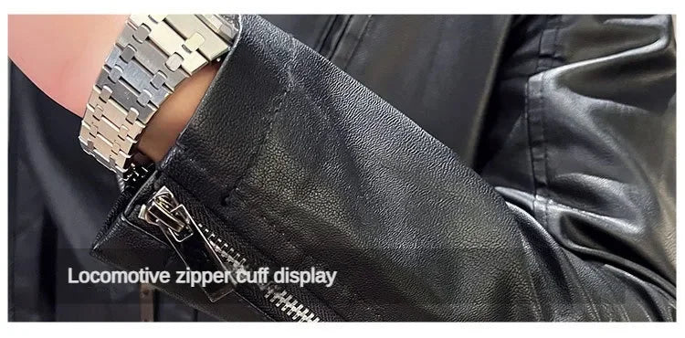 Jacket Casual Stand Collar Solid Color White Black Leather Jacket Zip Up PU Coat