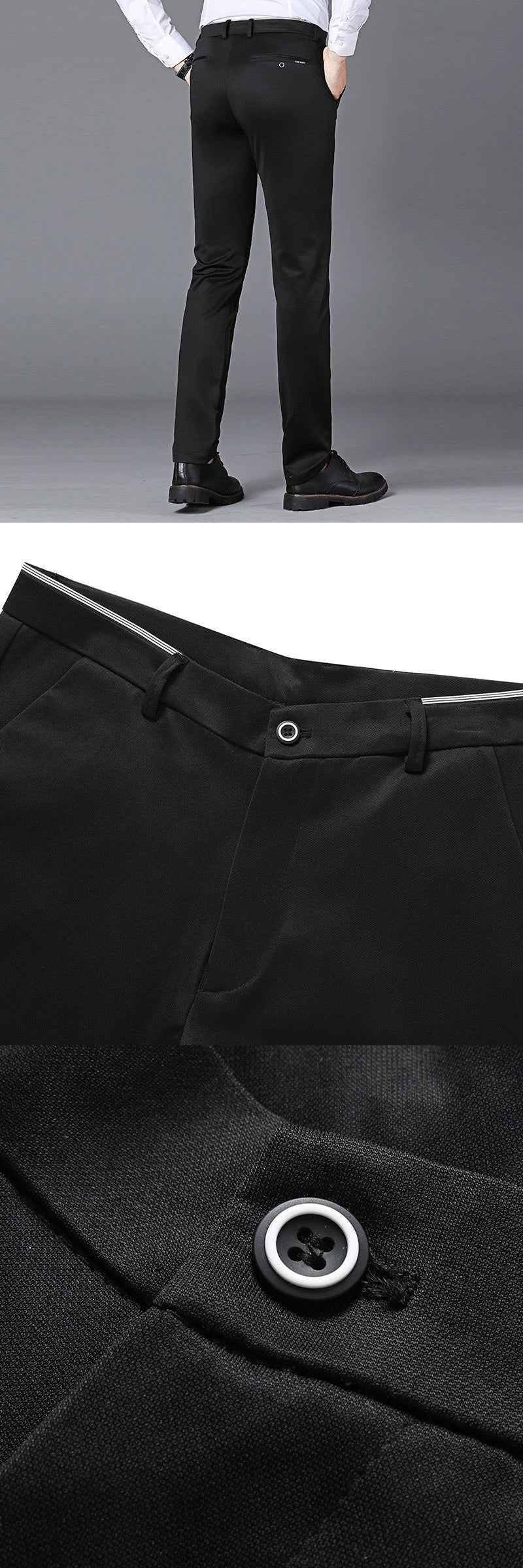28-40 Men's Summer Fashion Business Casual Long Pants Suit Pants Male Elastic Straight Formal Trousers Plus Big Size 28-40
