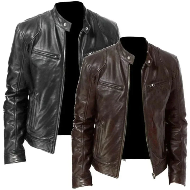 New Fashionable PU Leather Men's Casual Jacket Autumn/Winter