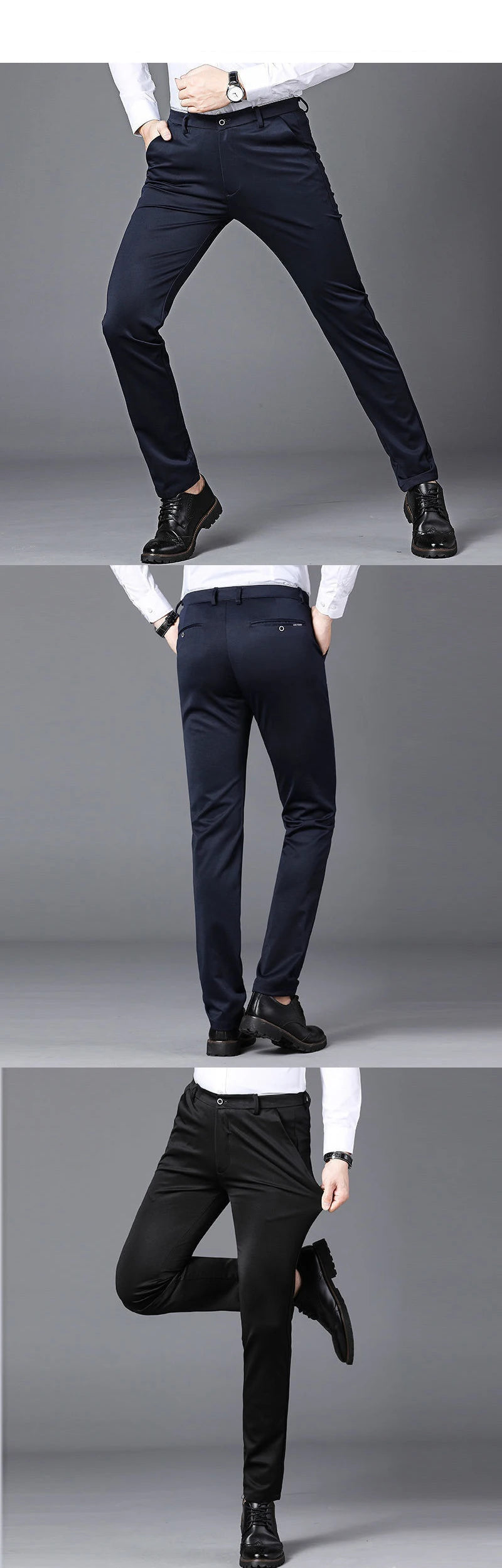 28-40 Men's Summer Fashion Business Casual Long Pants Suit Pants Male Elastic Straight Formal Trousers Plus Big Size 28-40