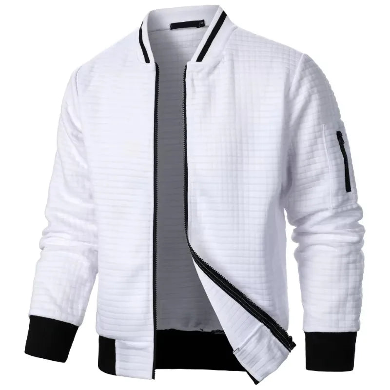 New Men's Long Sleeve Zipper Jacket Stand Up Sweatshirts Outdoor