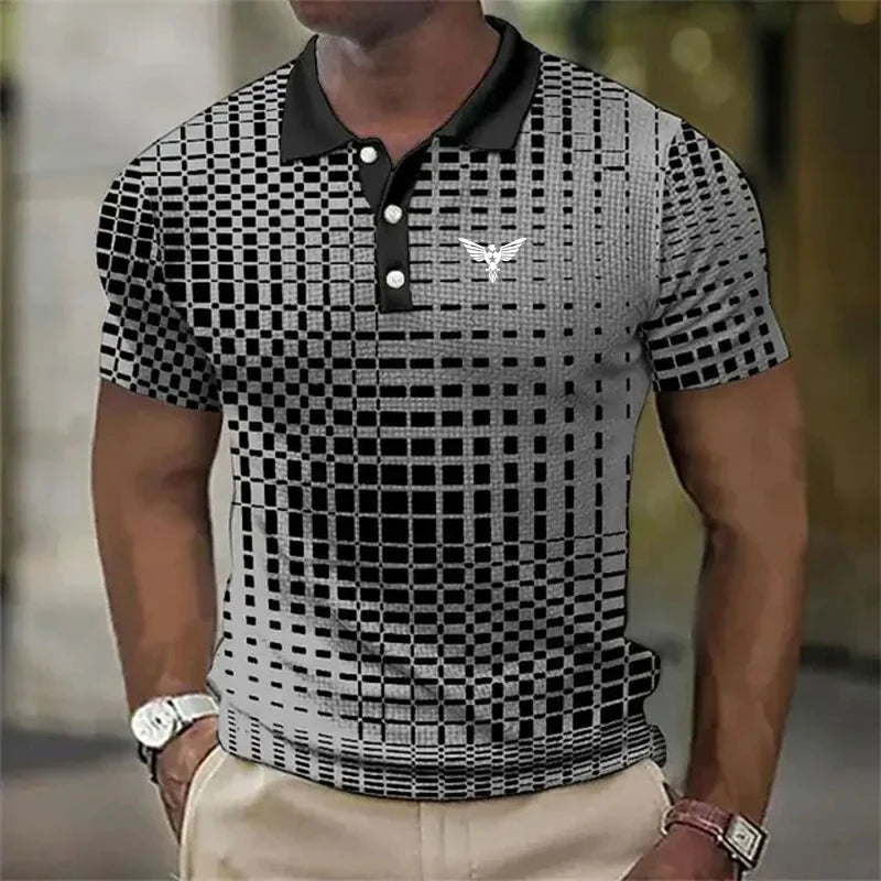 Men's Polo T-Shirt Graphic Prints Turndown Outdoor Street