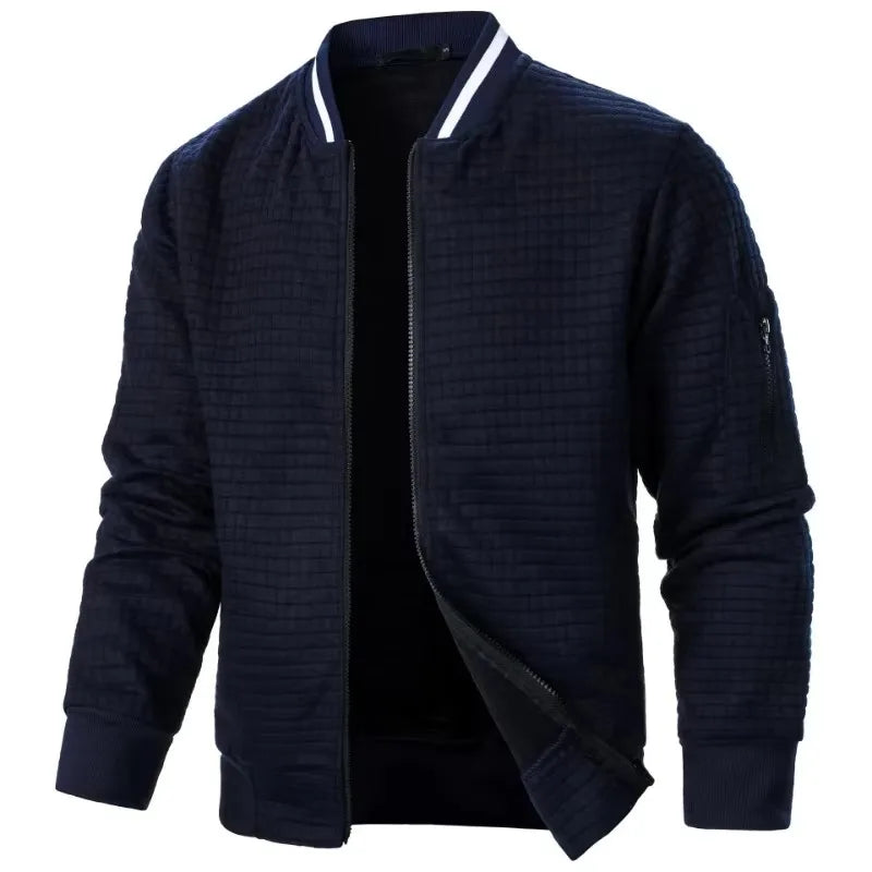 New Men's Long Sleeve Zipper Jacket Stand Up Sweatshirts Outdoor