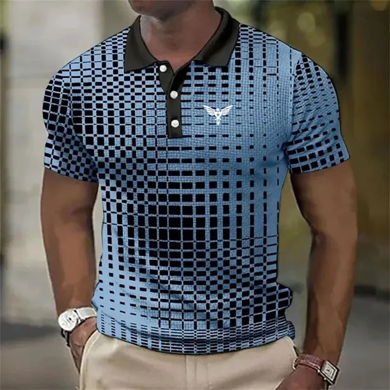 Men's Polo T-Shirt Graphic Prints Turndown Outdoor Street