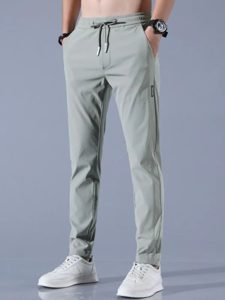 Men's Pants New Black Gray Casual Pants Outdoor Elastic