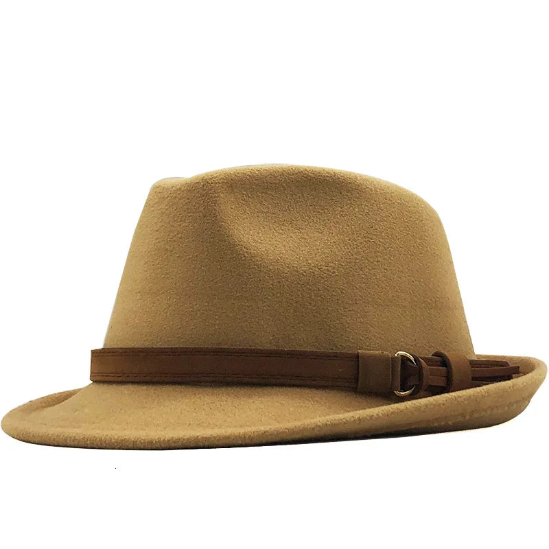 Warm Hats for Men and Women British Retro Jazz Hat Fashion Casual Small Top Hat Classic Panama Hat Simple Gentleman Small Cap