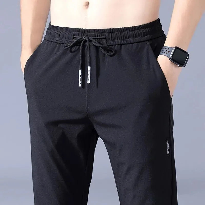 Men's Pants New Black Gray Casual Pants Outdoor Elastic