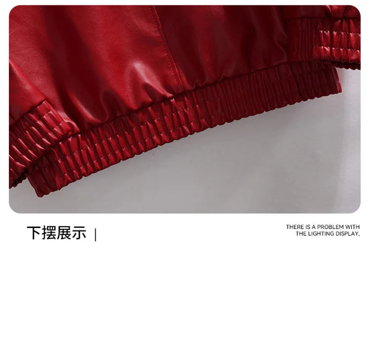 Fashion Leather Jacket Man Original Patchwork Embroidery Designer