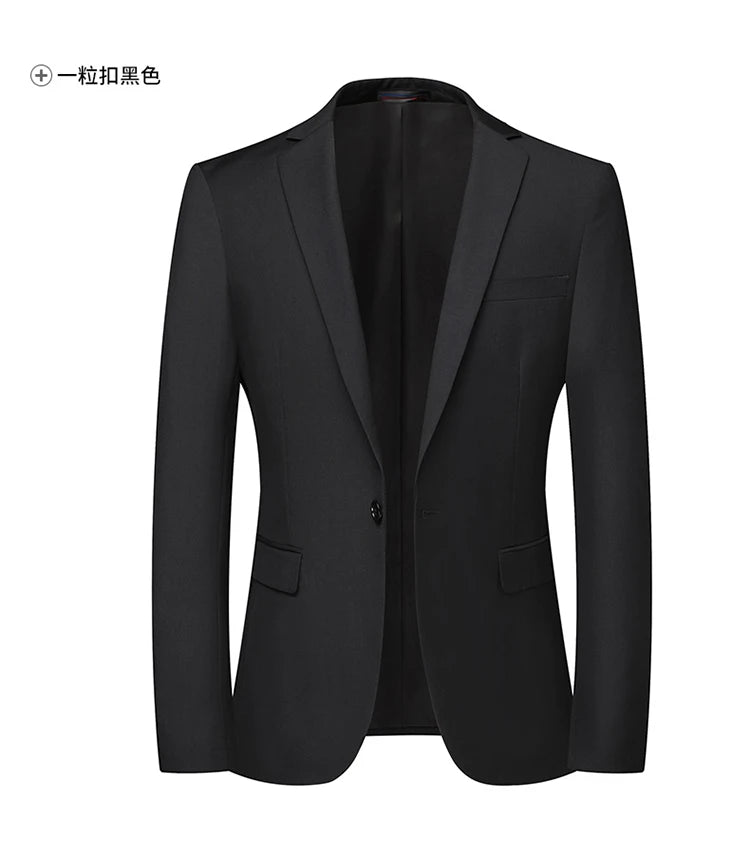 Blazer New Men's Fashion Business Solid Color British Style Professional Work Groom Wedding Dress Best Man Blazer Jacket