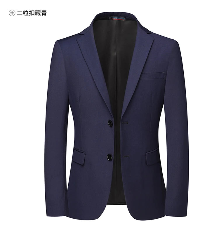 Blazer New Men's Fashion Business Solid Color British Style Professional Work Groom Wedding Dress Best Man Blazer Jacket