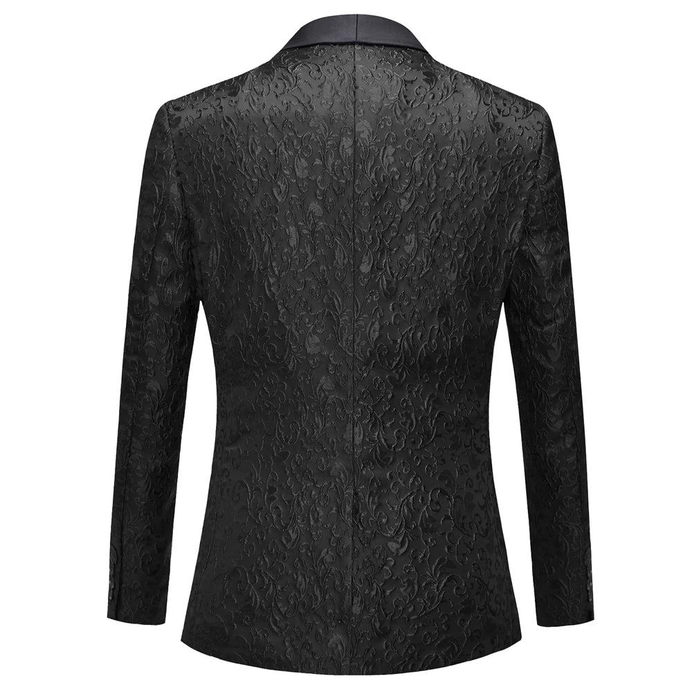 Men's Paisley Tuxedo Jacket One Button Dress Suit