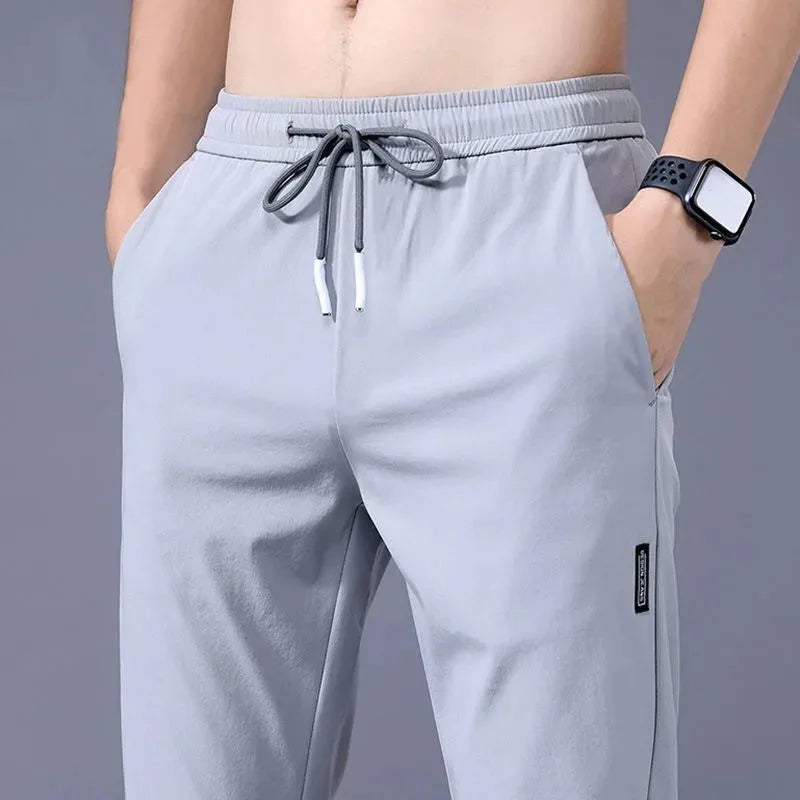 Men's Pants New Black Gray Casual Pants Outdoor Elastic