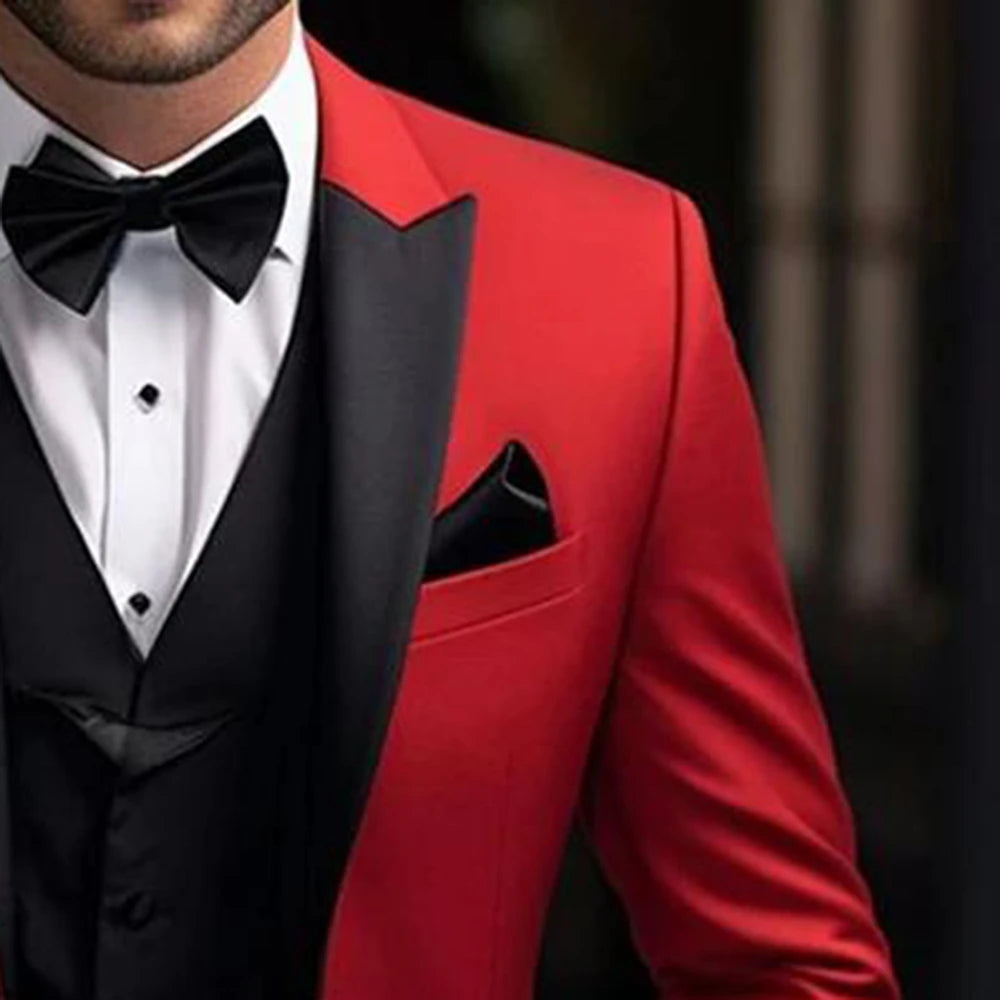 Men 2 Pieces Outfit Set Suits High Quality Pants Tuxedo