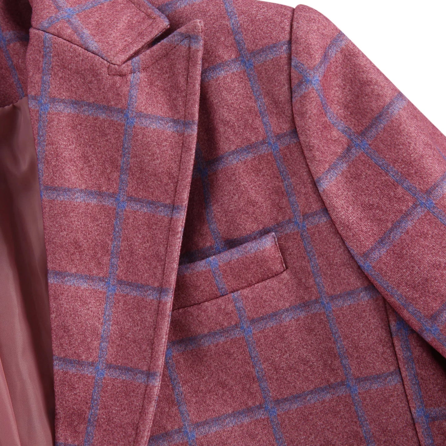 2025 Men's Plaid Blazer Jacket England Style Retro Long Sleeve Business Office Suit Jacket Fashion Simple Outerwear Jacket Male