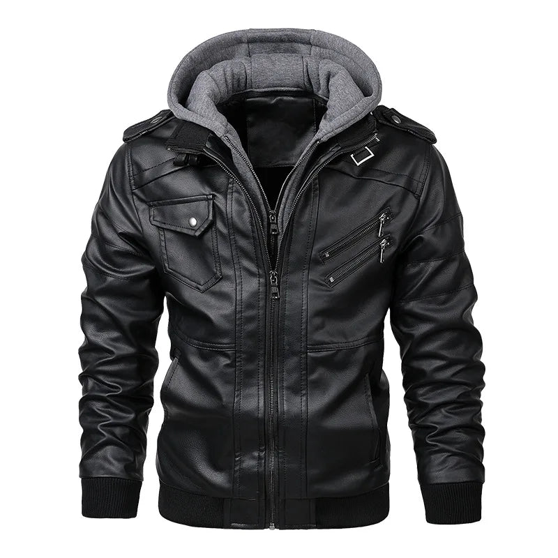 New Men's Leather Jackets Autumn Casual Biker Leather Coats