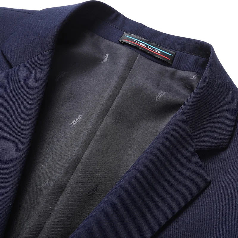 Blazer New Men's Fashion Business Solid Color British Style Professional Work Groom Wedding Dress Best Man Blazer Jacket