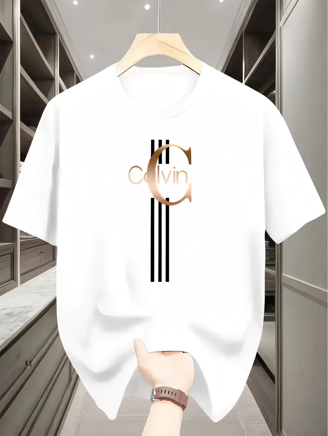 Casual slim fit round neck short sleeved T-shirt top