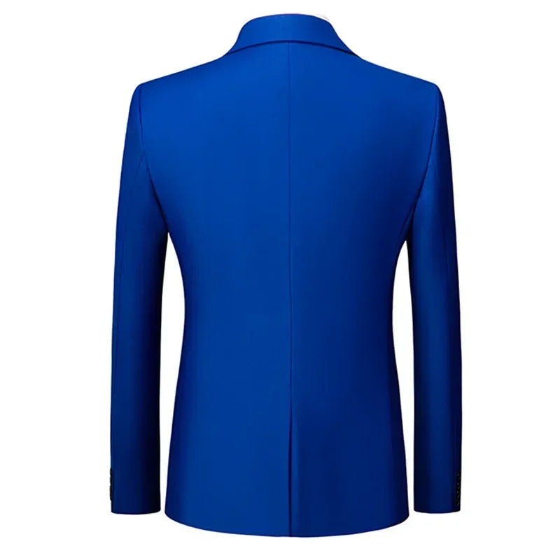 New Blue Jacquard Men's Suit Jacket Wedding Party Suit Men's Blue Red and White Men's Suit Slim Fit