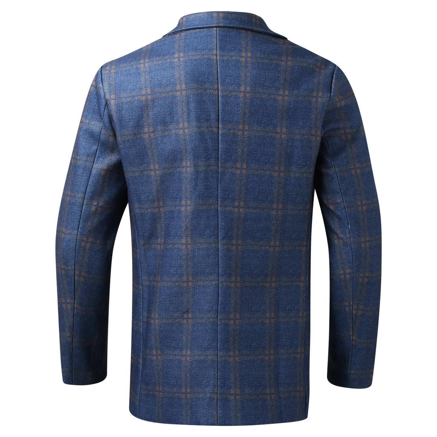 2025 Men's Plaid Blazer Jacket England Style Retro Long Sleeve Business Office Suit Jacket Fashion Simple Outerwear Jacket Male