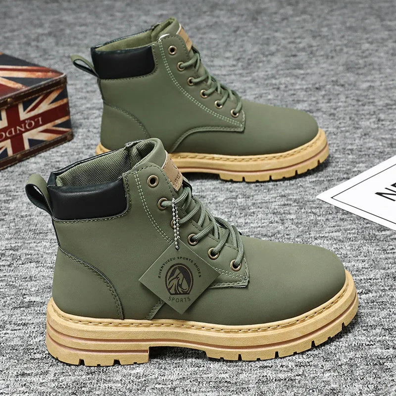 Booties for Men Motorcycle Boot Mens Shoes Original Men's Sneakers Man Offers Free Shipping Military Coturnos Timberlands Boots