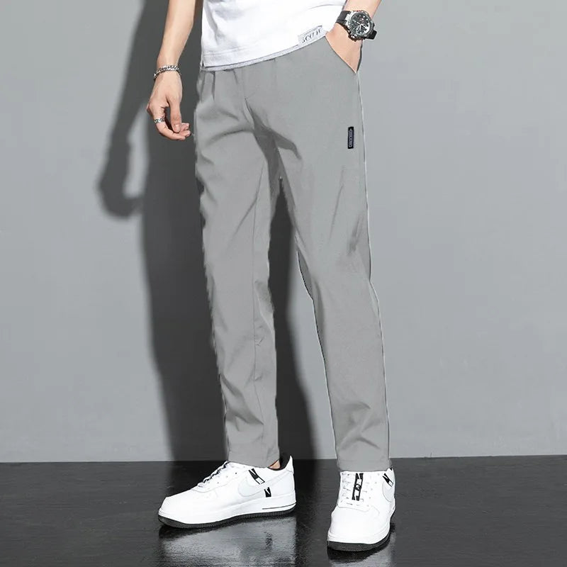 Men's Pants New Black Gray Casual Pants Outdoor Elastic